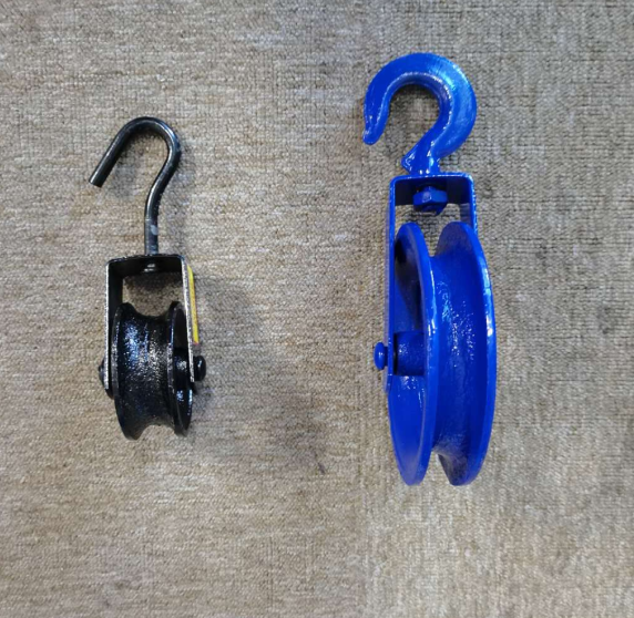 Heavy Duty Cast Iron hook Pulley Black Block Pulley With Cargo Hook
