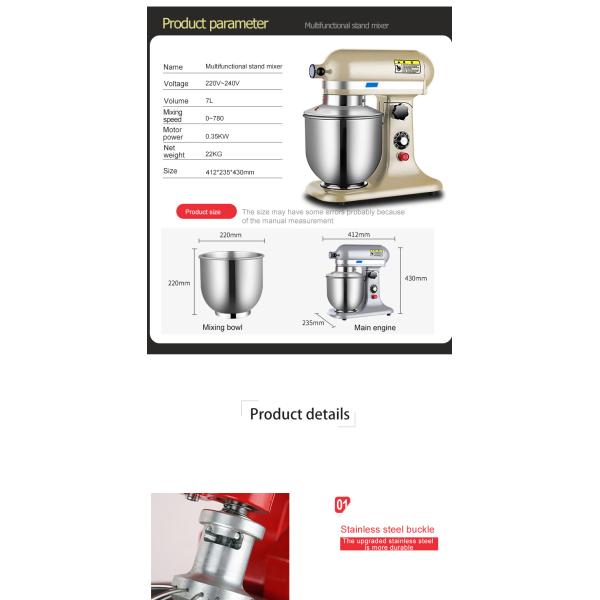 22KG Stainless Steel Multiple Color Spiral Kitchen Dough Mixer for Bread Beverage