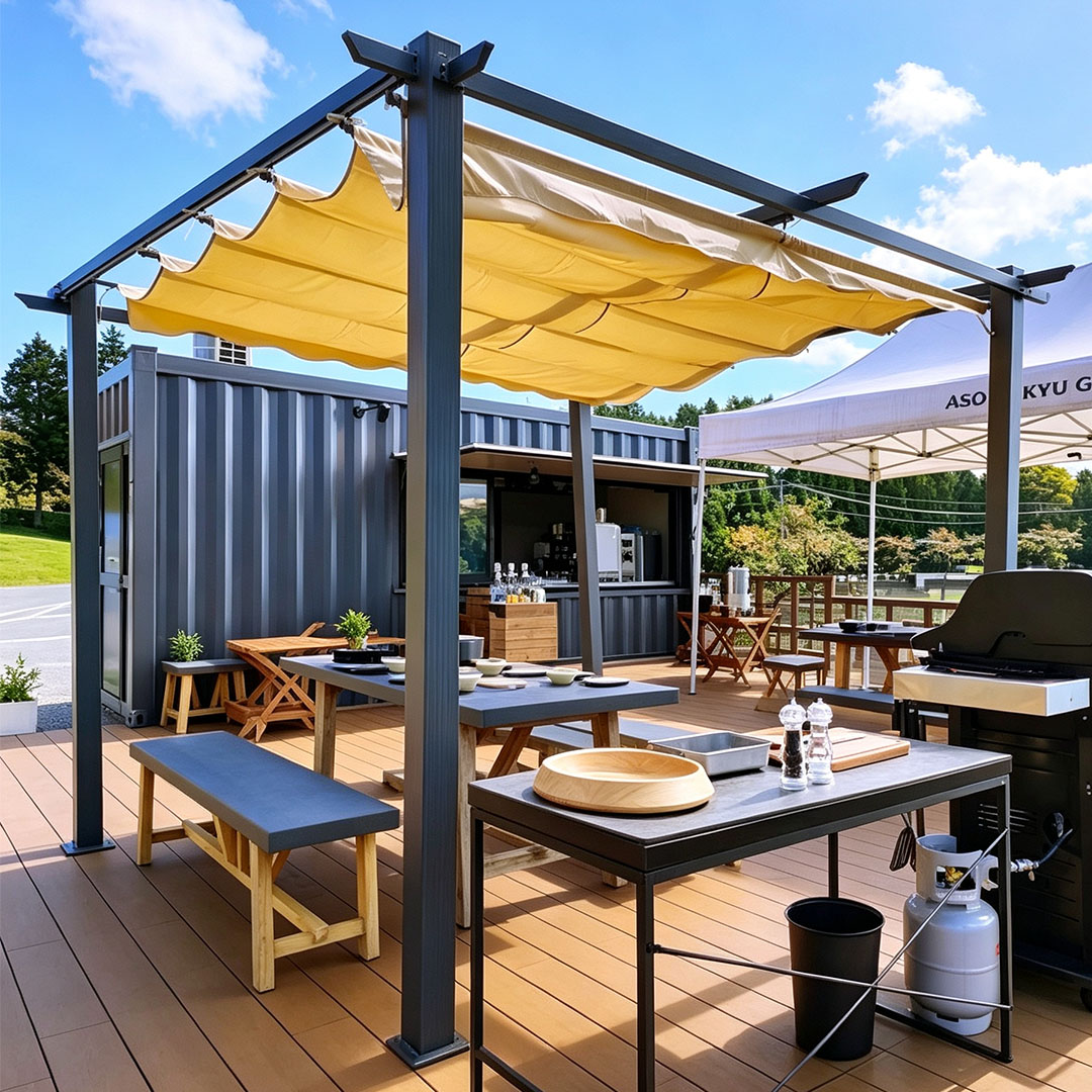 20HC Prefab Steel Structure Modular Coffee Shop Bar Kiosk Fast Installation Commercial Store for Park Mall Street Business