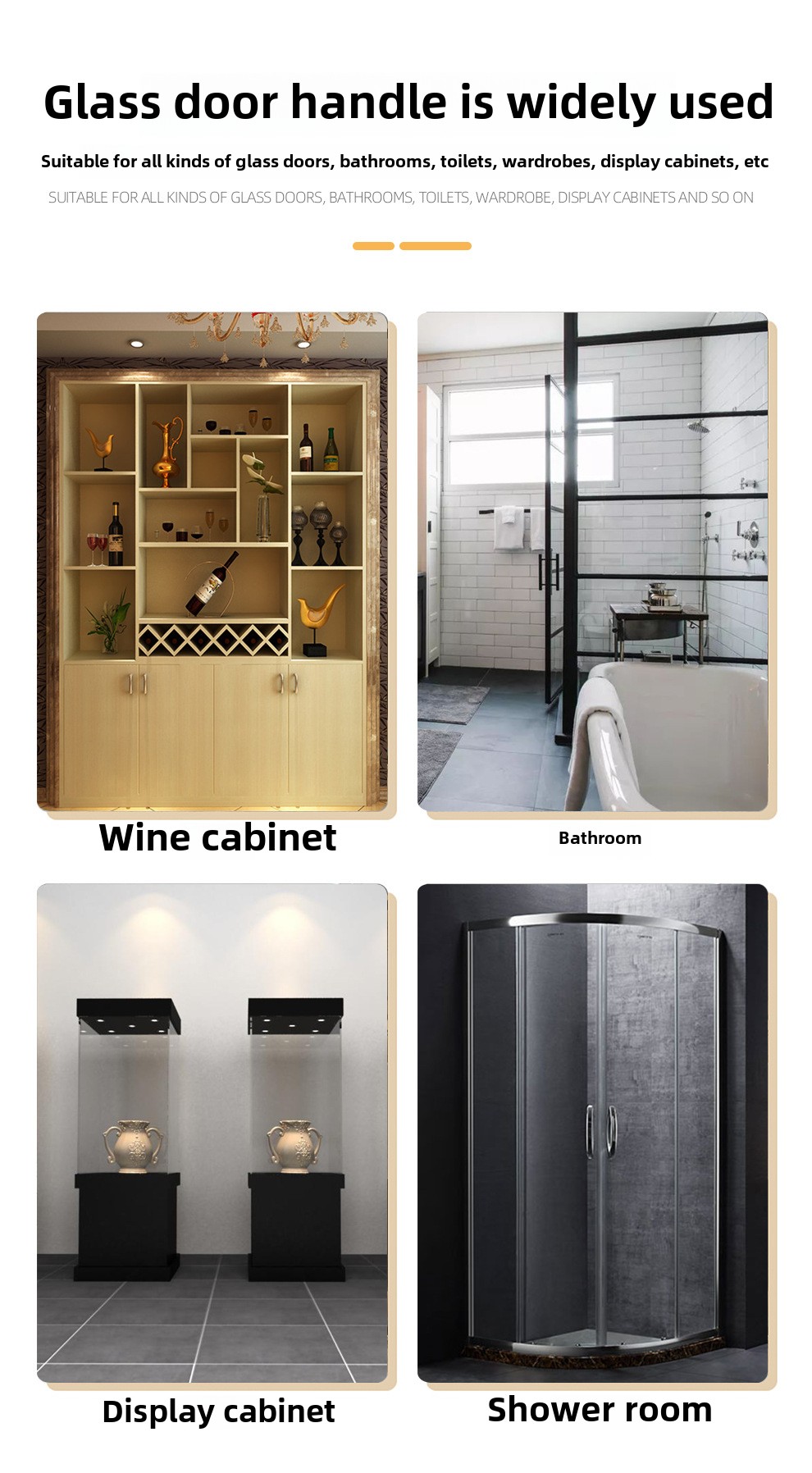 Single Hole Modern Solid Cylindrical Aluminum Bathroom Accessory Single Handle for Small Shower Room Glass Door
