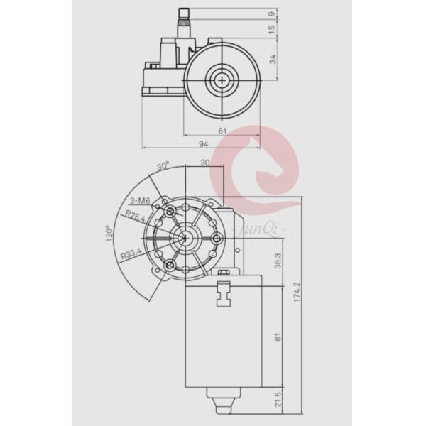 Positive Or Negative Control Small Bus Wiper Motor 12v 24V Low Speed 36rpm 55rpm