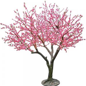 China 2m Height Real Touch Artificial Flowers Peach Blossom Fake Pink Sakura Tree on sale