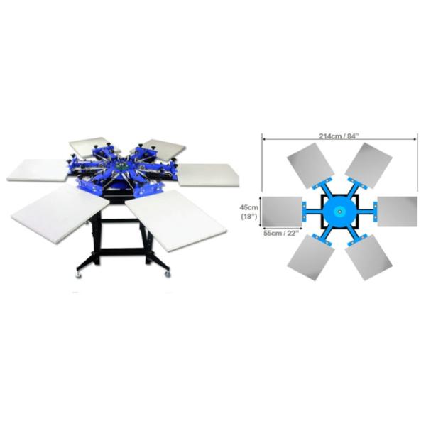 Manual Rotating Screen Printer with 6 Colors 6 Station