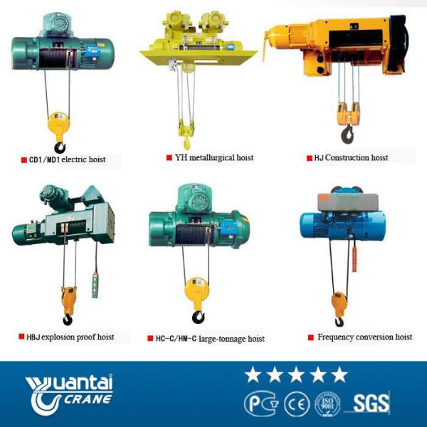 Yuantai Certified cd1 electric wire rope hoist