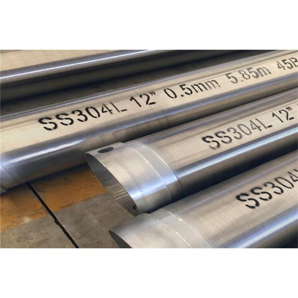 Threaded Wire Wrapped Screens Rust Resistant Electropolished Stainless Steel Pipe