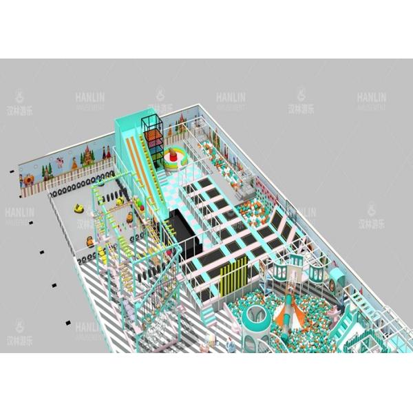 Volcano Climbing Indoor Large Rectangular Trampoline Ninja Course Foam Zone