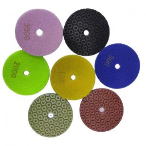 China 100mm Resin and Diamond Granite Marble Stone Floor Polishing Pad for Wet Dry Polisher on sale