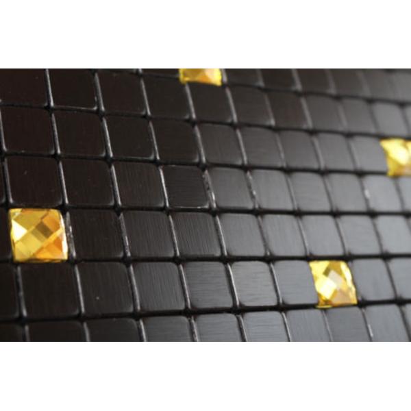 Waterproof Black Self Adhesive Mosaic Wall Tiles , Peel And Stick Metal Tile Backsplash