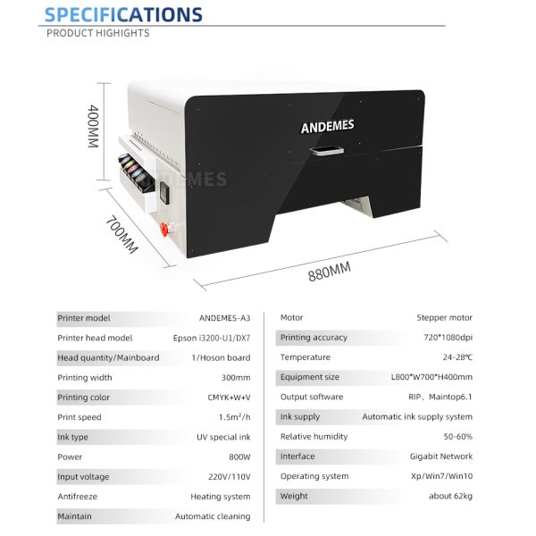 Fully Automatic A3 UV Printer with Colorful Printing Capability and Upgraded Technology