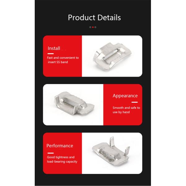 Ear Teeth Stainless Steel Buckles For SS Band Strips SS304 SS201 3-25mm