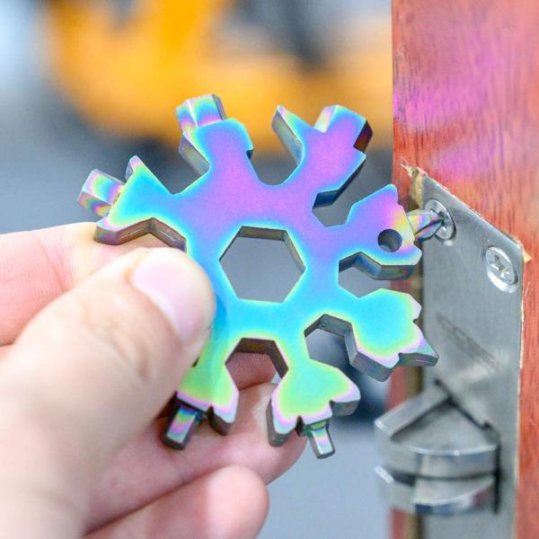 Bicycle Wrench Set Screwdriver Kit 18 in 1 Stainless Steel Snowflake Multitool for Outdoor Camping Daily Tool