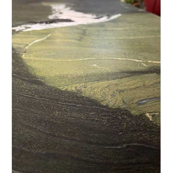 Luxury Long Dining Table in Striking Avocado Green Marble | A Bold Statement Piece
