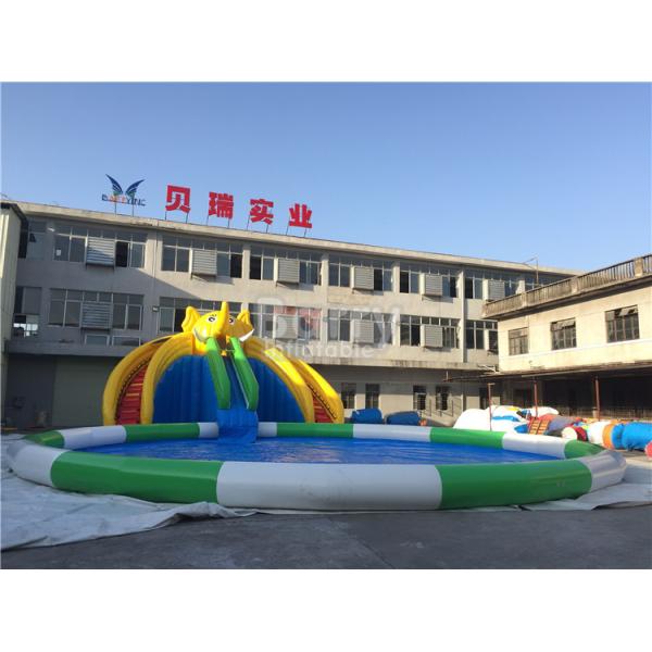 0.55mm PVC Tarpaulin Inflatable Water Slide Park For Kids / Inflatable Water Games
