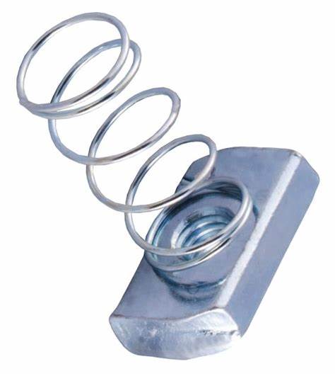 Aluminium Profile Zinc Plated Spring Loaded T Nut With Spring