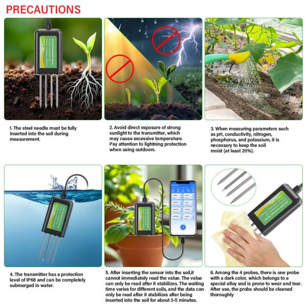 Smart 8-in-1 Soil NPK EC PH Temperature Moisture Sensor USB Multi-Parameter Analyzer For Precision Farming