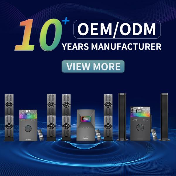 Home Kit Multimedia Computer RGB Speaker 2.1 Subwoofer with ABS Plastic MDF Wooden Box