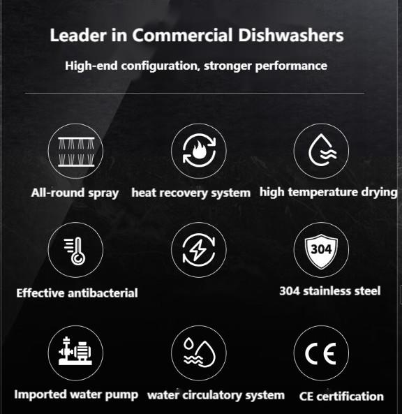 Canteen Save Energy Dishwasher Conveyor Uncovered Commercial Hood Dishwasher
