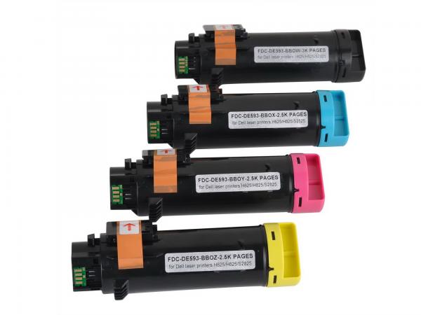 Quality Dell S2825cdn Yellow / Black Compatible Laser Toner Cartridge With 4 Packs for sale