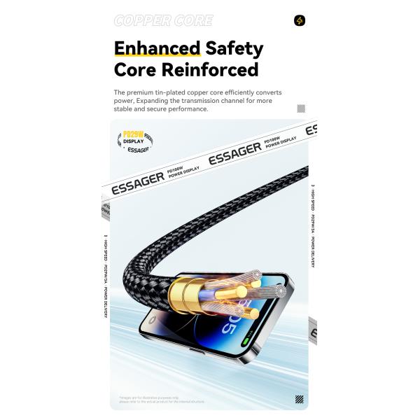 ES-X57 Series USB C To L Lightning Charging Cord 29W For IOS / Earphone