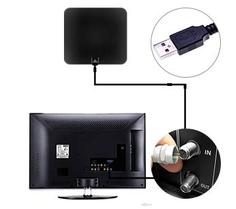 50 Miles Digital Indoor Tv Antenna With Amplifier Signal Booster Usb Power Supply