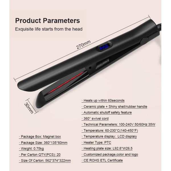 Ceramic Tourmaline Titanium Dual Voltage Infrared Flat Iron 2 In 1 Straightener