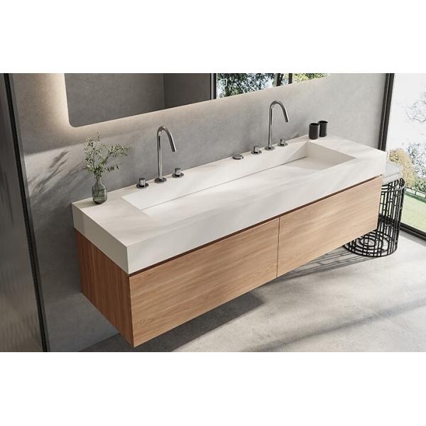 YALIG 's Genuine Imported Oak Bathroom Cabinet Modern Design Style and 38-46 in Width