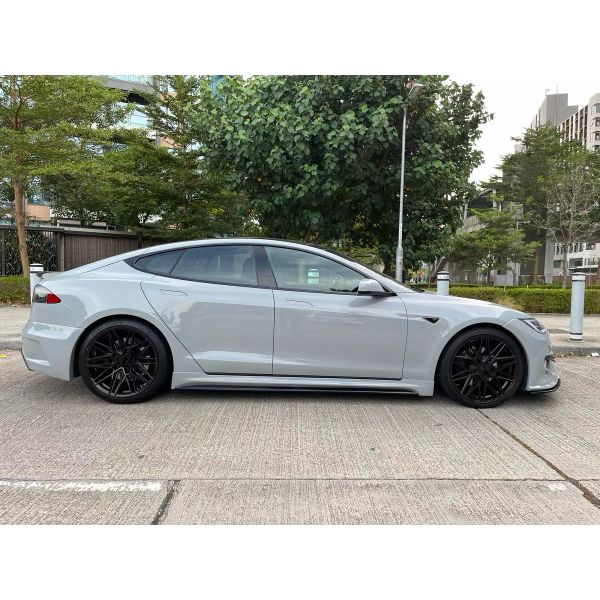 PD Style Tesla Model Body Kit Front Rear Bumper Side Skirt Diffuser Spoiler Black