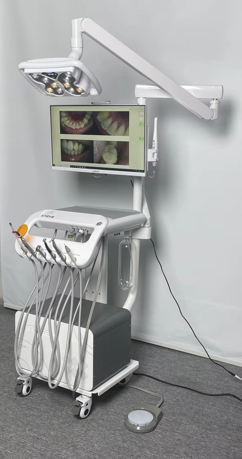 Luxury Dental Device Trolley Cart Mobile Dental Treatment Cart Portable Dental Unit with LED Light Dental Operation Trolley