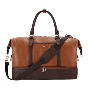 Buy cheap PU Leather Weekender Bag , Travel Duffel Bags With Shoe And Laptop Compartment product