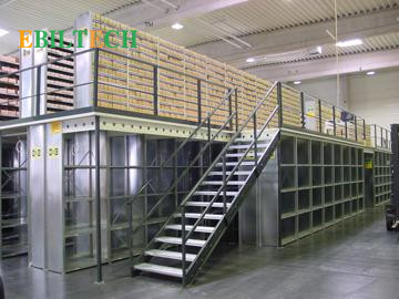 Warehouse Multi Level Mezzanine Racking System Commercial Shelving Red Or Blue Color