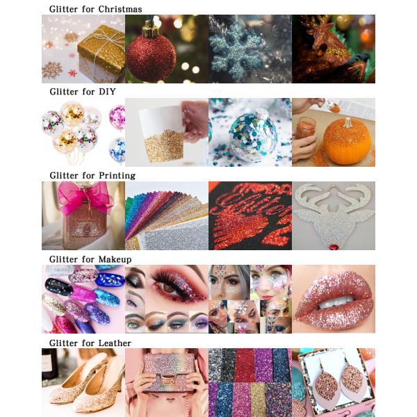 Red Loose Makeup Chunky PET Glitter Powder Bulk For Christmas Tree Decoration