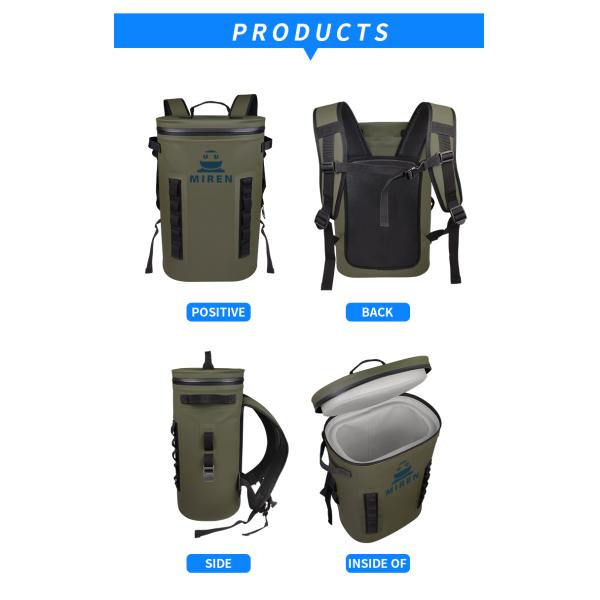 Army Green Soft Cooler Backpack Water Resistant Reusable OEM