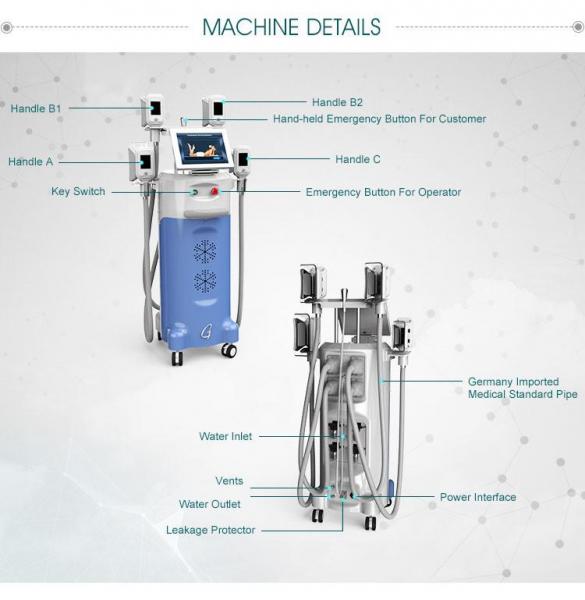 4 cryo handles cryolipolysis cavitation slimming machine cool tech shape fat freezing machine