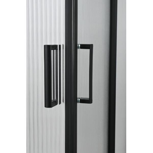 Customizable Square Shower Enclosures With Narrow Reeded Glass For Modern