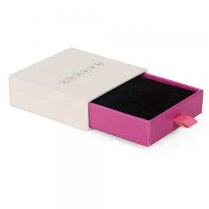 China Custom Logo Rigid Slide Drawer Paper Velvet Jewellery Boxes For Jewelry on sale