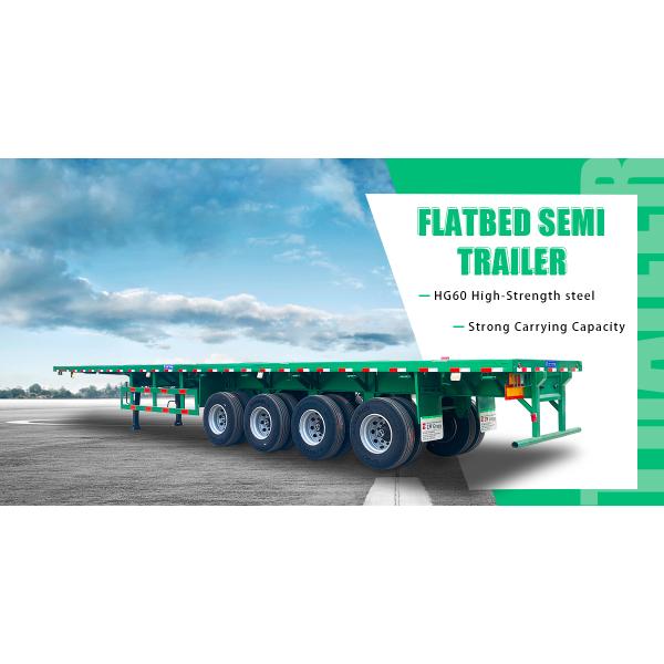Customizable 3 4 Axel 12.5M 40ft Flatbed Semi Trailer Container Flatbed Car Hauler For Sale