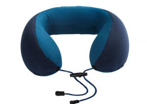 China Adjustable U Shaped Neck Pillow , Inflatable Neck Pillows For Airplanes Ergonomic Design on sale