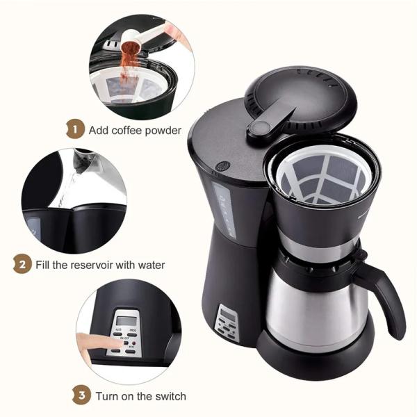 CM-828W Filter Coffee Makers with double wall thermo jar