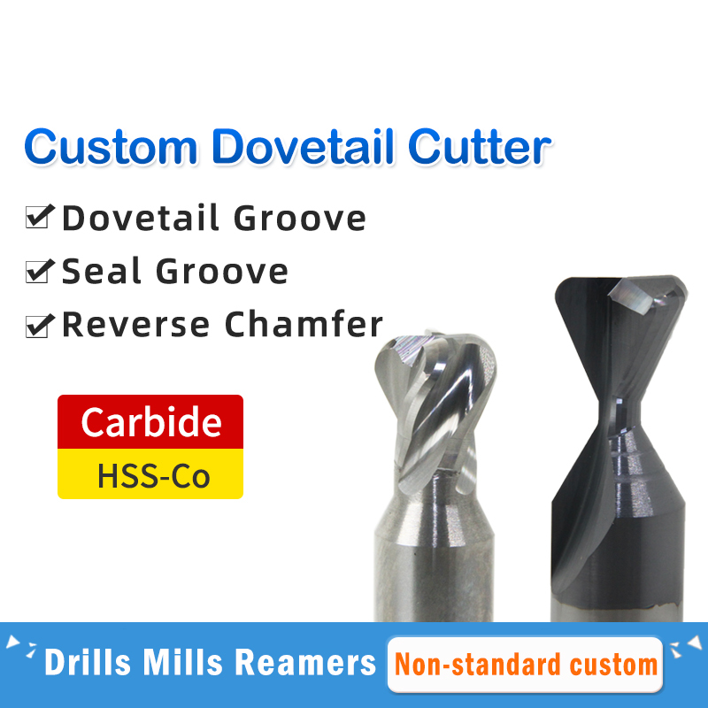 48 60 90 Degree Dovetail Milling Tools Carbide End Mill Cutter Groove Slot Custom Size