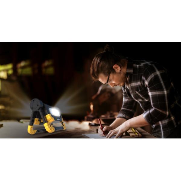 Rechargeable Portable LED Work Light with 2000 Lumens 360 Degree Rotation and 5000mAh Battery