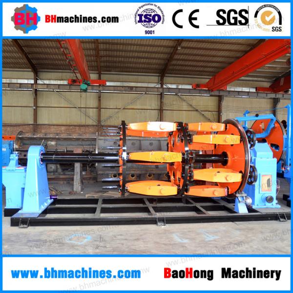 Planetary,cradle,bow type laying up machine for manufacturing electrical cable and wire