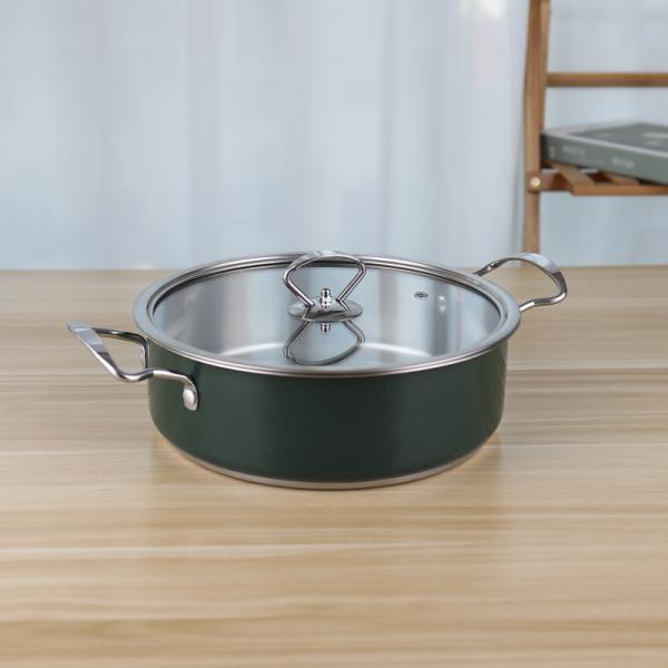 Stainless steel 201 kitchen soup pot restaurant 24cm hot pot cookware for food