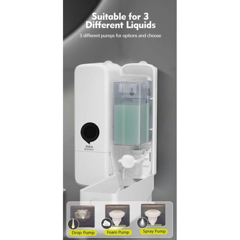 300ml Durable Wall Mounted Pump Soap Dispenser Modern Bathroom Kitchen Foam Soap Dispenser