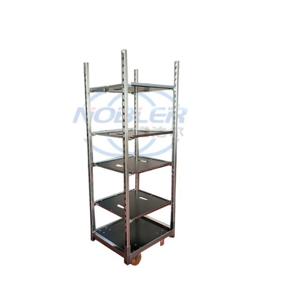 675*562*1700mm Plywood Danish Flower Trolley PP Wheel Adjustable Height