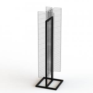 Buy cheap Powder Wings Fixture Metal Floor Display Stands With Tube Base 1&quot; Wire Grid Wall product