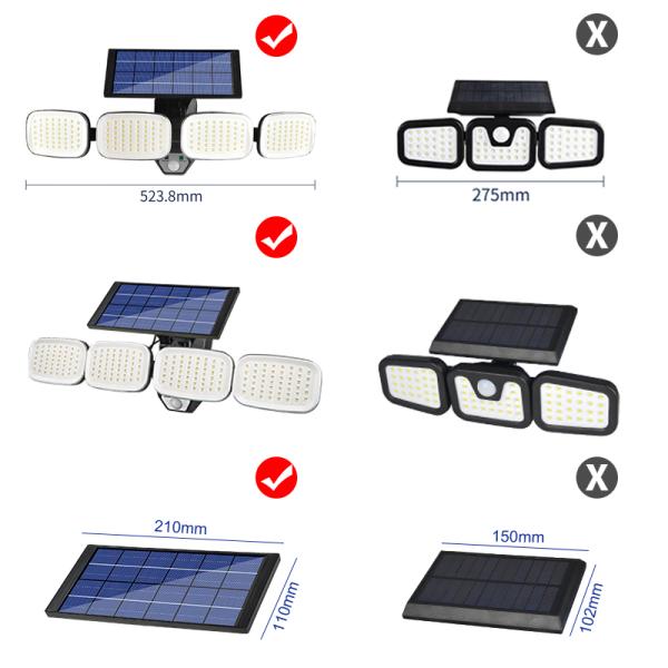 Wireless Big 6V 3W Panel Solar Motion Sensor Wall Light Waterproof