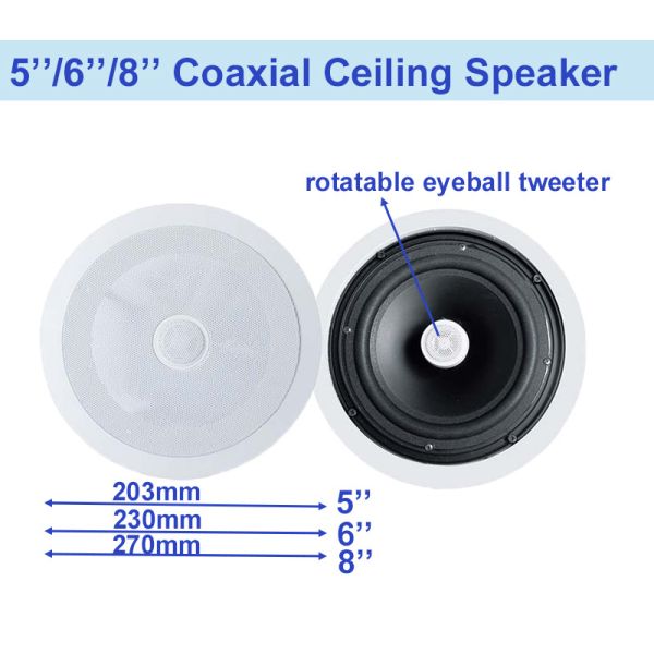 CL-346V 6 Inch Coaxial Ceiling Speaker 30W Commercial Ceiling Speaker for Restaurant and Hotel