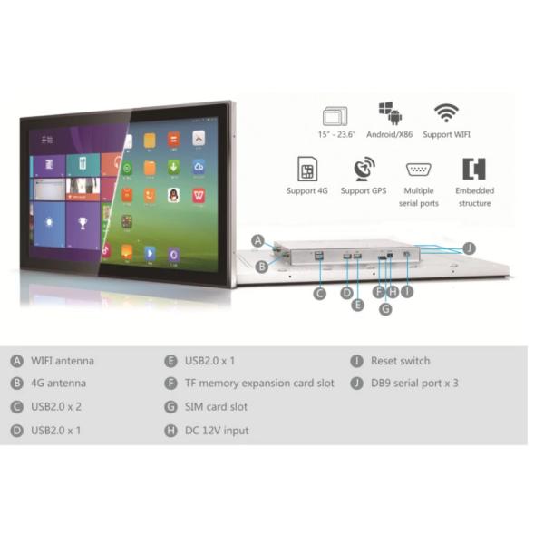 IP65 43" 4k 3840x2160 400cd/m2 PCAP Touch Screen Monitor