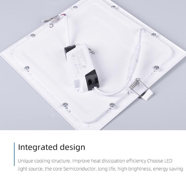 Indoor Lighting Recessed Mounted Slim Round Square Led Panel Light For Home Office Ceiling