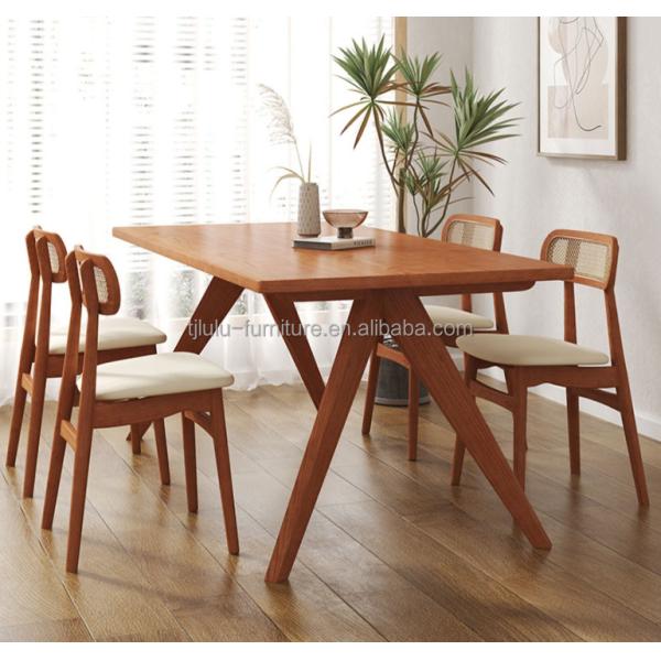 Nordic Direct Home Furniture Solid Wood Rectangular Dining Table for Functional Dining Space